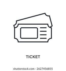 Ticket Icon Outline Style. Vector Illustration For Graphic Design