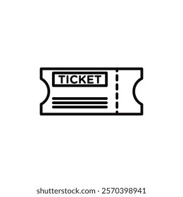 Ticket icon Outline thin set
