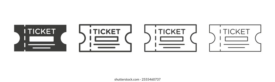 Ticket icon pack. vector illustration