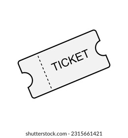 Ticket Icon. Pass, Authorization. Permit, Coupon Symbol.