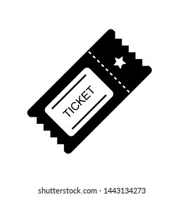 Ticket Icon. Pass, Permission or Admission Symbol, Vector Illustration & Logo Template. Presented in Glyph Style for Design & Websites, Presentation or Mobile Apps. 