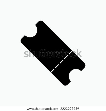 Ticket Icon. Permission Entry, Symbol of Tool Procedure Enter. Piece of Paper or Small Card that Gives A Holder Certain Right, Especially to Enter a Place, Travel by Public Transport, or Participate i