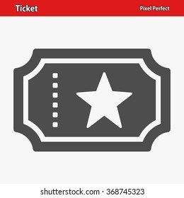 Ticket Icon. Professional, pixel perfect icons optimized for both large and small resolutions. EPS 8 format.