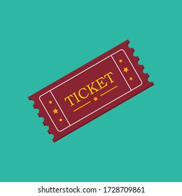 ticket icon , red movie ticket concept , vector , illustrator.