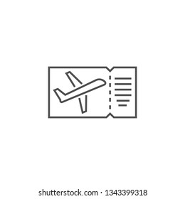 Ticket Icon. Ticket Related Vector Line Icon. Isolated on White Background. Editable Stroke.