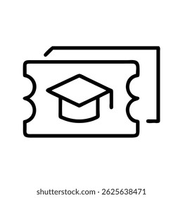 Ticket icon representing access to graduation ceremony.