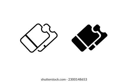 Ticket icon. Retro cinema, movie tickets icons button, vector, sign, symbol, logo, illustration, editable stroke and flat design style isolated on white linear pictogram