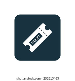 ticket icon Rounded squares button, on white background 