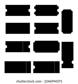 Ticketsymbol-Set von 10 Sammlungen, Vektorsymbol-Illustration