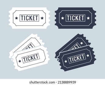 Ticket icon set. Event tickets vector icons. Voucher interface icon.