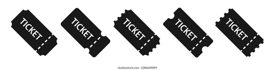 Juego de iconos de tickets. Colección de símbolos de entradas para eventos. Entradas de plantilla.