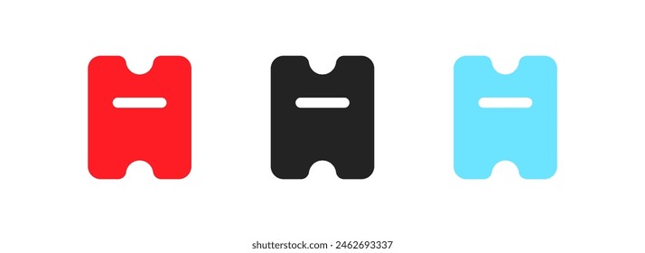 Conjunto de iconos de ticket. Estilo plano