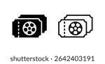 Ticket icon set for match entry or event access