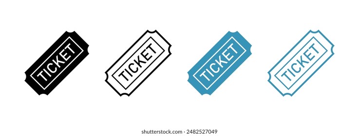 Ticket icon set. Movie cinema tickets line icon. Concert pass sign. Vip coupon or voucher icon. Blank Template Tickets. Tickets or Coupons symbol.