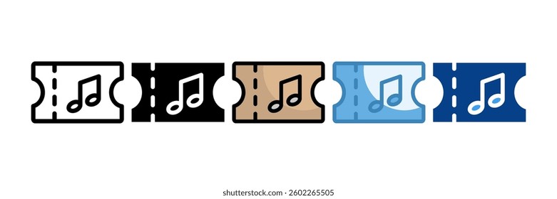 Ticket Icon Set Multiple Style Collection