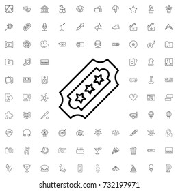 Ticket icon. set of outline entertainment icons.