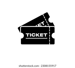 Juego de iconos de tickets. Diseño del logotipo de entradas de pares. Billete de entrada. Cine, teatro, concierto, obra, fiesta, evento, diseño de vectores de festival e ilustración.
