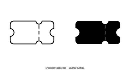 ticket icon set. Symbol isolated white background. vector illustration. color editable.