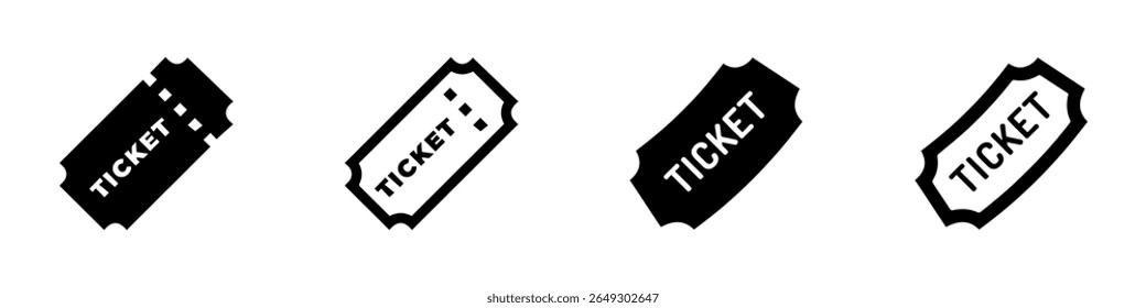 Ticket icon set. Tickets or Coupons symbol. Vector illustration. EPS 10
