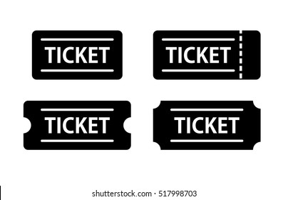 Ticket icon set vector 