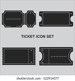 ticket icon set vector