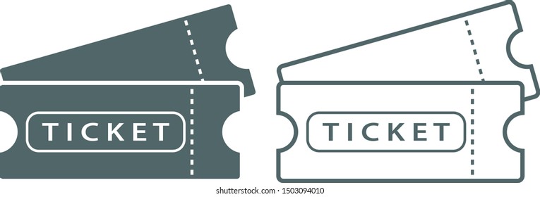 Ticket icon set. Vector illustration