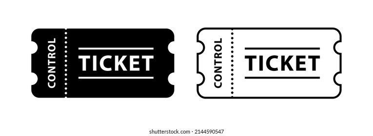 Juego de iconos de tickets. Conjunto de ilustraciones de vectores aisladas en fondo blanco. Juego de entradas de iconos negros.