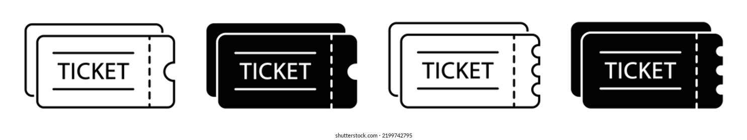 Ticket Icon Set Vector Illustration