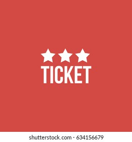 ticket icon. sign design. red background
