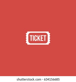 ticket icon. sign design. red background