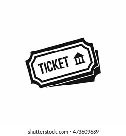 Ticket icon in simple style isolated on white background. Document symbol