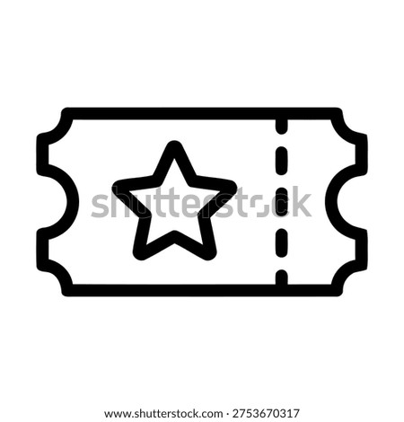 Ticket icon with star - entry, event, admission, coupon, prize