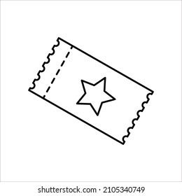 Icono de vale. Símbolo de estrella. botón Aplicación. Elemento de contorno negro. Diseño plano. Arte simple. Ilustración vectorial. Imagen de archivo. 