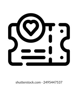 ticket icon with style outline