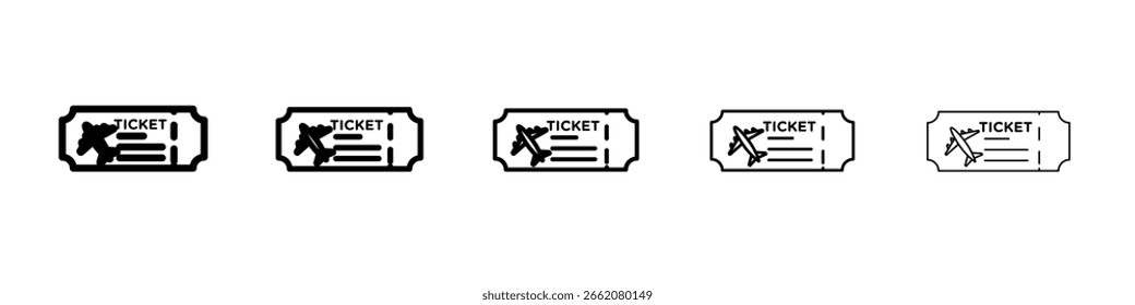 Ícone de tíquete Conceito de símbolo para web design.ícone de vetor de linha simples. ilustração de logotipo.