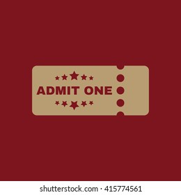 The ticket icon. Ticket symbol. Flat Vector illustration