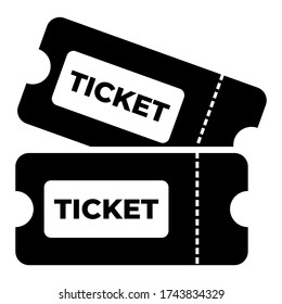 Ticket Icon Symbol Illustration Vector for cinema, entertainment, web site and mobile application. Trendy flat outline ui sign design. Thin linear graphic pictogram.