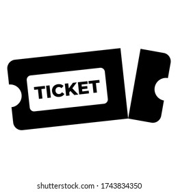 Ticket Icon Symbol Illustration Vector for cinema, entertainment, web site and mobile application. Trendy flat outline ui sign design. Thin linear graphic pictogram.