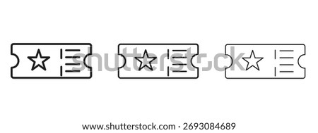 Ticket icon symbol. Linear style sign for mobile concept