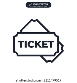 Ticket icon symbol template for graphic and web design collection logo vector illustration