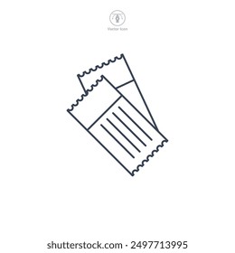 Ilustración vectorial del símbolo del icono del boleto aislada en el fondo blanco