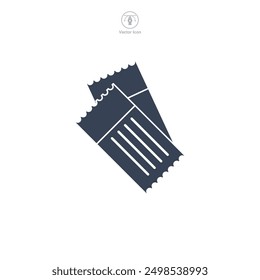 Ilustración vectorial del símbolo del icono del boleto aislada en el fondo blanco