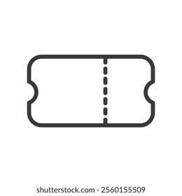 Ticket icon, tear-off coupon, isolated transparent