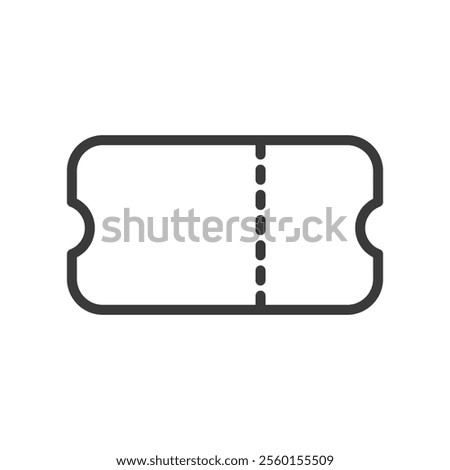 Ticket icon, tear-off coupon, isolated transparent