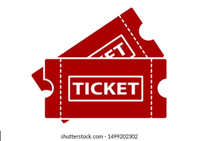 Ticket icon template Red color editable. Ticket style vector sign isolated on white background. Simple logo vector illustration for graphic and web design.