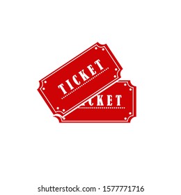 Ticket icon template Red color editable. Ticket style vector sign isolated on white background