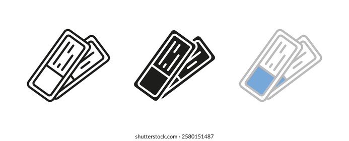 Ticket icon. Travel admission vector illustration. Airline boarding pass symbol. Event entry permit sign. Transportation journey reservation concept. Paper stub booking graphic.