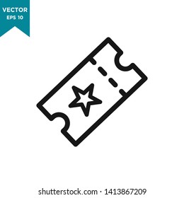ticket icon in trendy flat design 