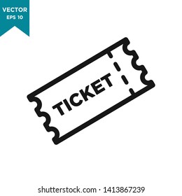 ticket icon in trendy flat design 