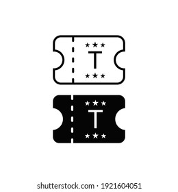 Ticket icon in trendy flat design